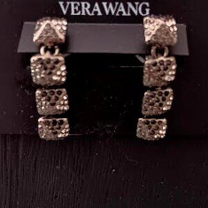 VERA WANG Rocker Chic Pyramid Black/Clear/Gray/Hematite Crystal Earrings**NEW!